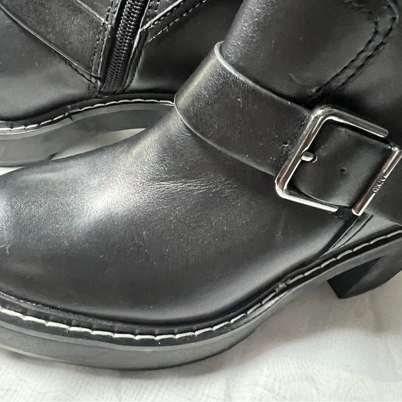 DKNY Daray Moto Bootie Buckle Block Heel Size 7 - Picture 6 of 11